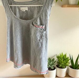 Anthropologie Gray Cotton Athletic Loungewear Tank Top - Size Medium